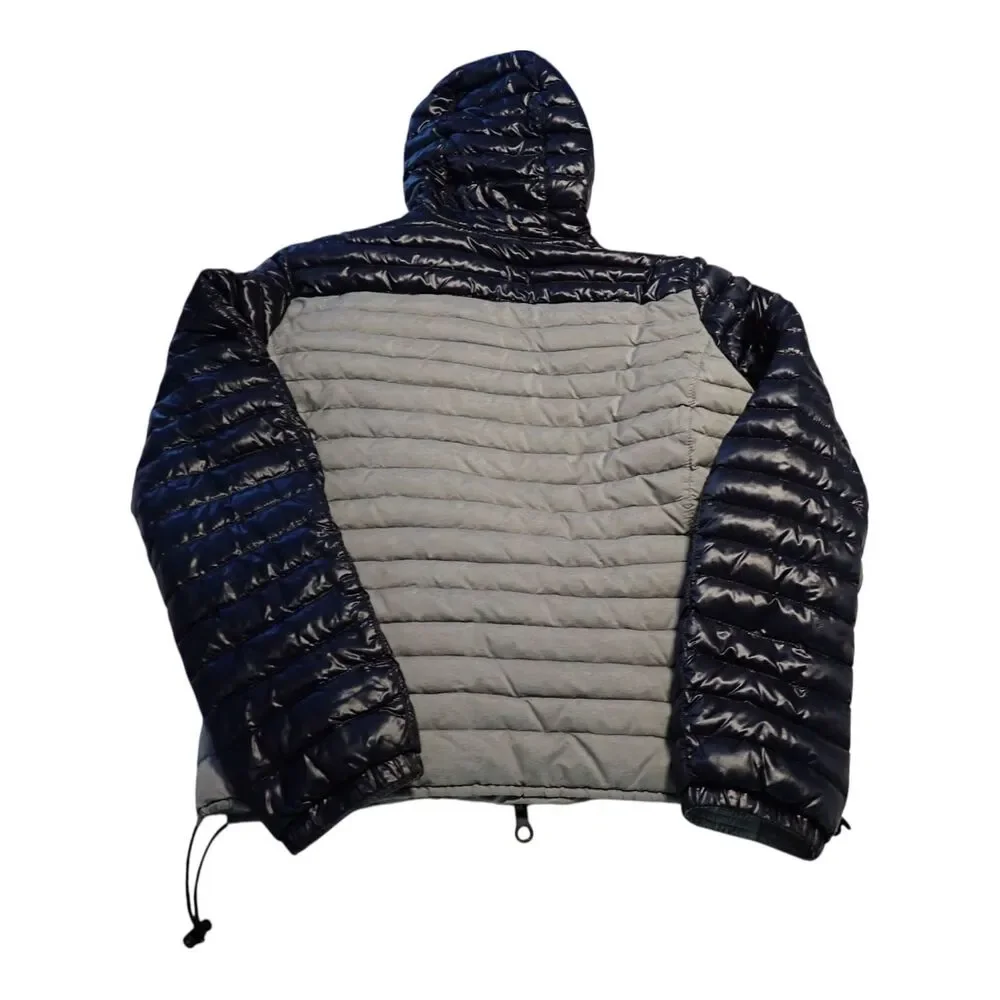 Duvetica Jacket Mens 46 Small Two Tone Gray Navy Down Puffer Hooded Packable